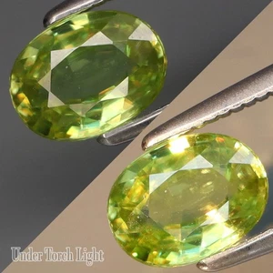 1.04Ct.Wonderful! Natural Green Sphene (Rainbow Spark Under Sun Light) - Picture 1 of 4