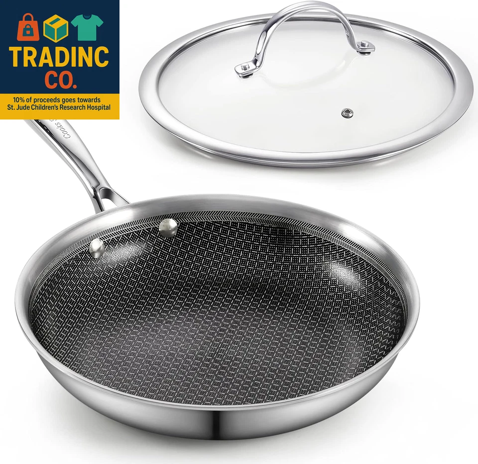 Hybrid Nonstick Frying Pan, 12-Inch Skillet, Multi-Ply Clad Stainless Steel Fry - Image 1 of 4