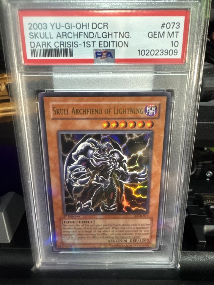 PSA 10 Skull Archfiend of Lightning DCR-073 Dark Crisis 1st Edition 2003 - Image 1 of 1