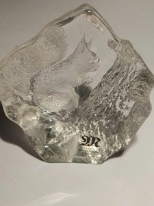 Mats Jonasson Lead Crystal Squirrel Paperweight Signed Sweden 2" - Picture 1 of 3