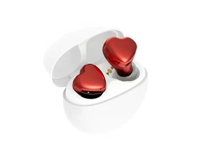 AVIOT TE I3 Red Heart Wireless Earphones 0.8 Inch 0.13 Ounce Small Ears IPX4 - Picture 1 of 3