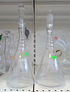 Set 2 Bottiglie Amaro o Decanter in Cristallo Deuirli Con Tappo - Foto 1 di 7