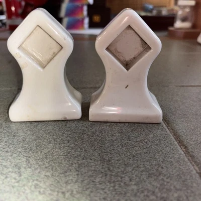 Par de soportes de montaje en pared de porcelana blanca para toallero vintage Foto 1 de 4