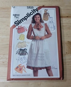 Simplicity Pattern MISSES SCHÜRZE SET #5323 OSFA UNGESCHNITTEN ©1981 - Bild 1 von 2
