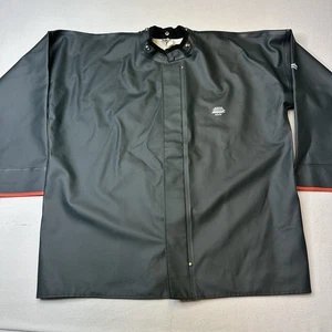 Vintage Grundens Brigg Green Rain Jacket PVC Full Snap Mens Medium NO HOOD - Picture 1 of 15