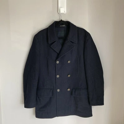 Abrigo Lauren Ralph Lauren Para Hombres Guisante Mezcla Lana Azul Marino Pescador 38 R Foto 1 de 4