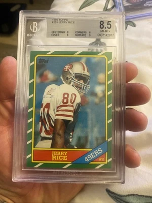 1986 Topps - Jerry Rice #161 Rookie RC BGS 8.5 - Image 1 of 4