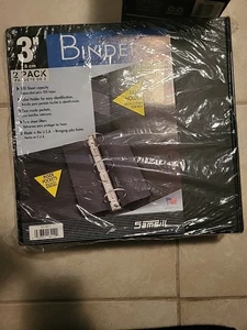 Two Samsill Three Inch Three Ring Black Binders New - Picture 1 of 5