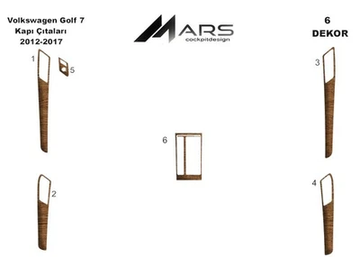 Kit de molduras de tablero de aspecto de madera para Volkswagen Golf 7 2012-2016 Foto 1 de 4