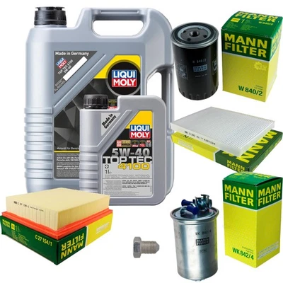 Pack Inspection MANN 6 L LIQUI MOLY Top Tec 4100 5W-40 pour VW Golf III Variant - Photo 1/4