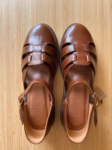 Women's leather fisherman's sandals, brown ankle strap sandals, EU 41/UK 8 - Picture 1 of 4