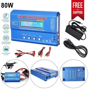 80W Fast Digital Balance Charger for iMAX B6 AC LCD RC LiPo LiFe NiCD Battery - Picture 1 of 9