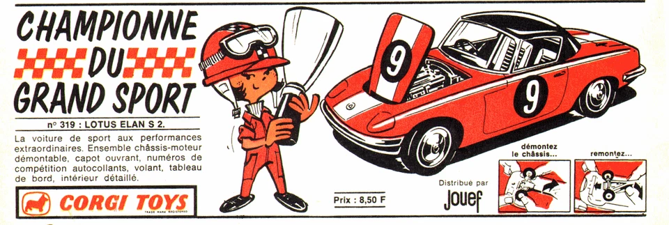 PUB VEHICULE MINIATURE  " CORGI TOYS  "  LOTUS ELAN S.2  1967 - Photo 1/1