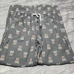 Psycho Bunny Pajama Pants Lounge Sleepwear Skull Bunny Print Gray Mens Size S - Picture 1 of 9