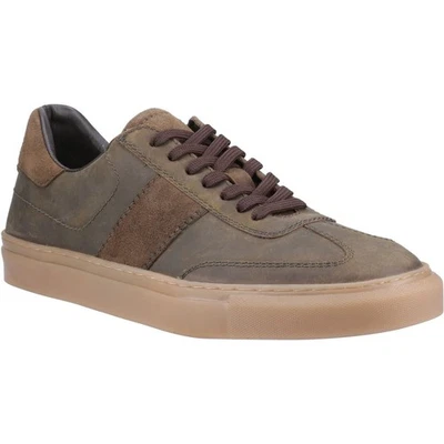 Hush Puppies Riley Wildleder Herren Khaki Turnschuhe