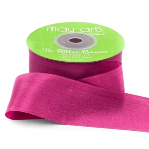 32 YDS 1.25 Inch 100% Hand-Dyed Ribbon with Woven Edge- Fuchsia Pink - Picture 1 of 1