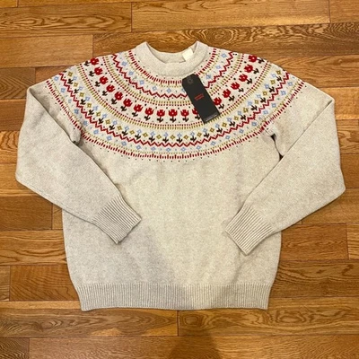 Sudadera Pullover Levi's Cuello Redondo Mujer XS Vintage Flor Lana Tejida Nueva con Etiquetas Foto 1 de 4