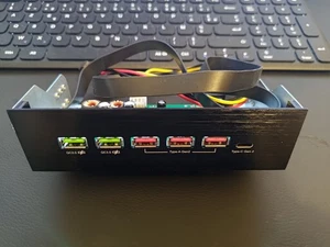 EZDIY-FAB Hub USB 3.1 Gen2 10Gbps sur baie 5.25" et Port Type-C, avec QC 3.0 - Zdjęcie 1 z 2