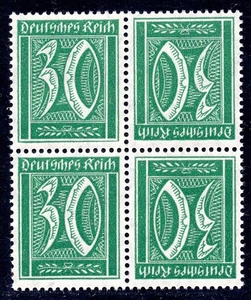 GERMANY 1921 K6 ** MNH per 2 in BLOCK OF FOUR SE-TENANT FLAWLESS (05840 - Picture 1 of 2