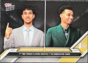 Zaccharie Risacher & Victor Wembanyama 2024 Topps Now #D-RW 1st Round (RC) - Picture 1 of 2