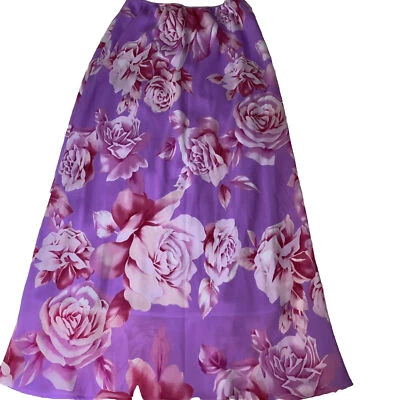 Vintage Pierre Cardin Skirt Womens Size 14 Purple Y2K Floral 90s Cottage core - Image 1 of 4