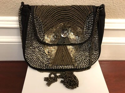 Bolso bandolera con trampa de cadena boho metálica con cuentas de lentejuelas Foto 1 de 4