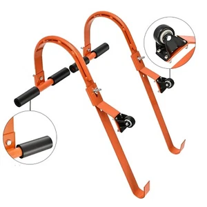 2 Pack Extended Ladder Roof Hook Wheels Roof Zone Ladder Hook Rubber Grip 500lbs - Zdjęcie 1 z 9
