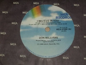 DON WILLIAMS *RARE OZ 7" 45 ' I BELIEVE IN YOU ' 1980 VGC - Picture 1 of 2