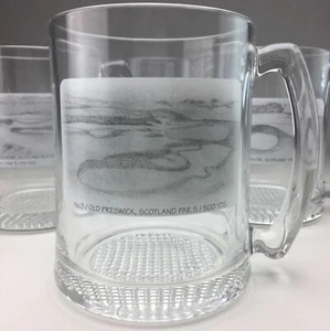 Taza de cerveza de vidrio para escena de campos de golf famosos de Escocia grande transparente 28 oz - Imagen 1 de 7