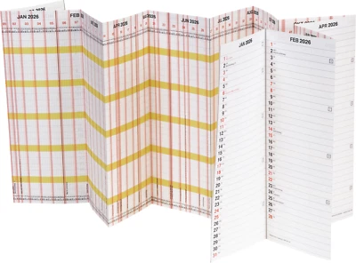 Brunnen Urlaubsplaner 2026 Model 701 PLANORAMA 4fach-Lochung leporellogefalzt