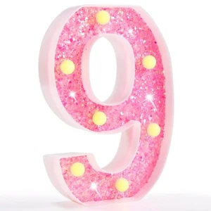 Marquee Numbers Lights light up Numbers Battery Powered Glitter Lighted Numbe... - Picture 1 of 6