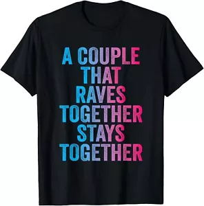 Rave Couple Matching EDM Dance Music Festival Trippy T-Shirt Hoodie - Picture 1 of 16