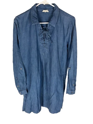 Vestido túnica vaquera suave Joie para mujer talla M bolsillos boho manga larga occidental Foto 1 de 4