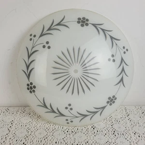 Vintage 1950s Mid Century Modern Saucer Ceiling Flowers Glass Light Lamp Shade - Picture 1 of 9