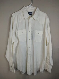 Camisa a Presión Wrangler 2XL Para Hombre Manga Larga Perla Occidental - Crema XXL - Imagen 1 de 6