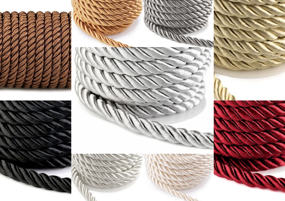ca. 10m / 10mm Rolle Kordelschnur geflochten Schnur basteln gedreht