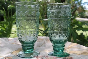 Mikasa TENDER LEAVES 2 Green Iced Tea Water Goblets - Picture 1 of 6