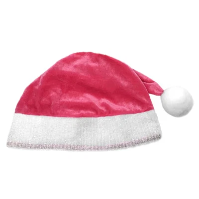 Adult Pink Plush Santa Hat ~ FUN XMAS, CHRISTMAS, HOLIDAY, COSTUME, PARTY HAT - Image 1 of 2