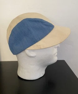 Vintage 60s 4 Panel Short Brim Duck Bill Hat Denim Detail SZ L - Picture 1 of 9