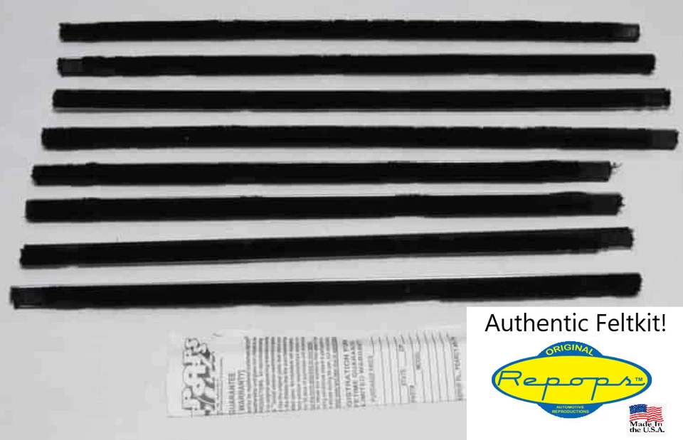 1965 Mercury Comet 4-Door Sedan Door Window Felt Fuzzies Rubber Seal 8 Pc Kit — 第 1/1 张图片