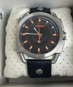 Diesel Men's DZ1578 Black Dial Black Leather Analog Quartz Watch - Picture 1 of 1
