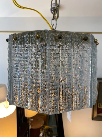 Mid Century Carl Fagerlund Orrefors crystal eight panel pendant light Cover