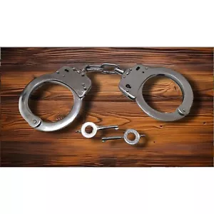 Silver Carbon Steel Handcuffs For Security Forces | Heavy Duty (1821) - Picture 1 of 11