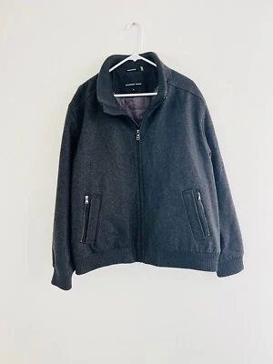 Andrew Marc Gray Wool Knit Bomber Jacket XL - Image 1 of 4