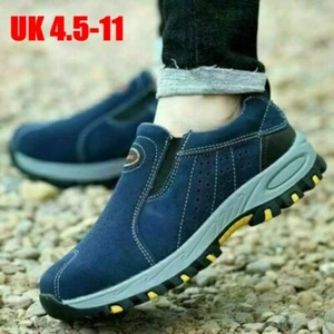 Herren Unverwüstlich Sicherheitsschuhe Stahlkappe Arbeit Slipper Stiefel Wandern Turnschuhe - Bild 1 von 12