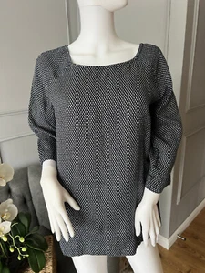 TOAST Top 100% Linen 3/4 Sleeve Size UK 14 T-Shirt Blouse with side pockets - Picture 1 of 8