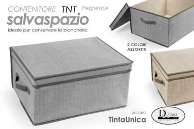 SCATOLA CONTENITORE BIANCHERIA ORGANIZER SALVASPAZIO VESTITI ARMADIO 40*33*18cm - Immagine 1 di 4