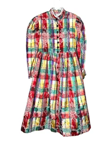 Vintage Sarah Hent Girls Flower Print Maxi Dress Prairie Cottagecore - Picture 1 of 9