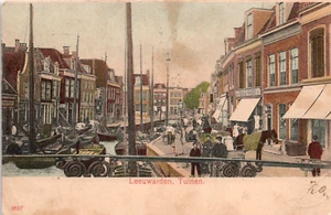 Leeuwarden Tuinen PAÍSES BAJOS • Escena callejera Canal Barcos Caballo • Indiviso - Imagen 1 de 2