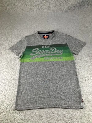 Superdry Shirt Mens Large Gray Graphic Crewneck Short Sleeve Polyester Tee - Image 1 of 4